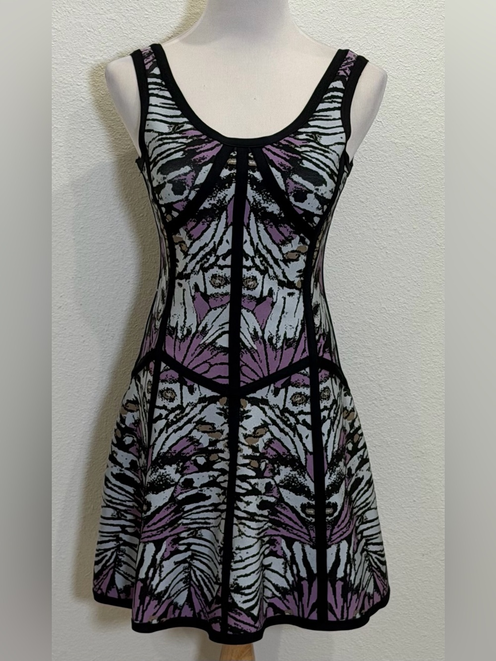 Gracia Butterfly Wing Print Fit & Flare Dress Large Y2K Artsy Fairy Whimsigoth